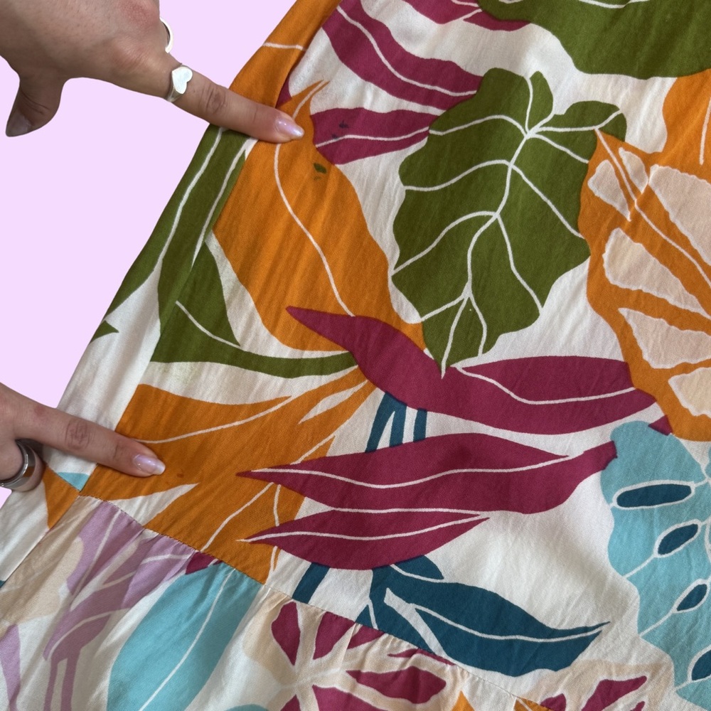 Wide Leg Tropical Print Palazzo Pants - Multicolor - Picture 5 of 8